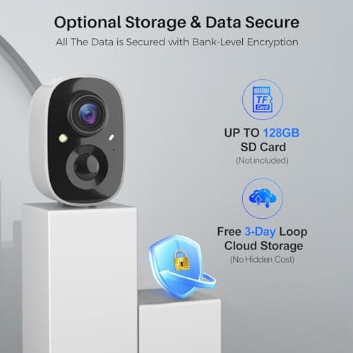 Security Cameras Wireless Outdoor Indoor, 2K Battery Powered WiFi Camera for Home Security, AI Motion Detection, Color Night Vision, IP66 Weatherproof, 2-Way Talk, Siren Alarm, SD/Cloud Storage 7