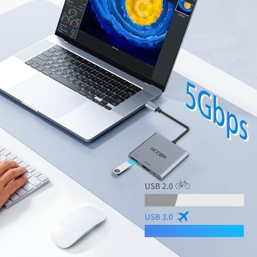 USB C to HDMI Adapter, USBC Adapter HDMI with Multiport to TV Monitor Projector with 4K Output, 100W PD & USB 3.0 for MacBook Pro/Air, Laptop, iPad,iPhone 5