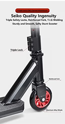 SZCQ Pro Scooters Stunt Scooter For Kids 8 Years and Up Adults Complete Trick Scooter for Intermediate,Beginner,Advanced and Professional Riders Teens Pro Scooter for Freestyle Tricks BMX Stunts Red 6
