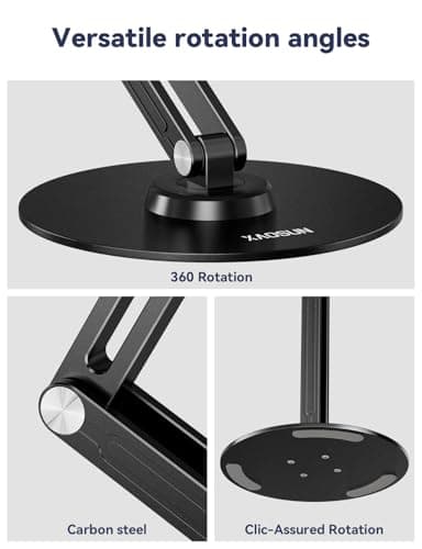 XAOSUN Tablet Stand Magnetic 16.9inches for ipad Stand Desk with Metal Circle Ring, Multi-Angle Desktop Adjustable Foldable Holder, 360°Rotation, Home Office Accessories 6