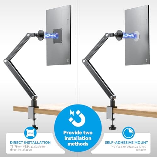 Jakeko Strong Magnetic Portable Monitor Desk Clamp - 75mm VESA Mount 4.7" 12.9" 15.6" 16" 17.3" 18.5 inch 360° Rotate Base Tablet Holder Arm JK07B1 5