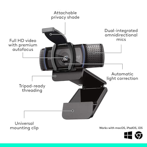 Logitech C920e HD 1080p Mic-Disabled Webcam, Certified for Zoom and Microsoft Teams, TAA Compliant 7