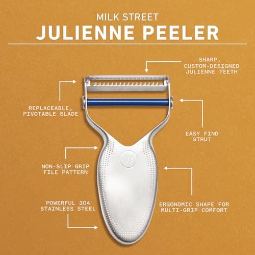 Milk Street Julienne Peeler, Vegetable Julienne Peeler, Peeler for Tough Veggies, Potatoes, Carrots, Squash, Stainless Steel Replaceable Blades, Dishwasher Safe 5