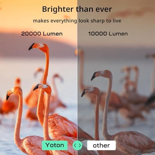 YOTON Smart Projector with WiFi and Bluetooth, Officially Licensed Netflix/Prime/YouTube, Native 1080P Full HD Portable Outdoor Movie Projector, 4K Support, Dolby Audio for Bedroom, Home, Outdoor 2