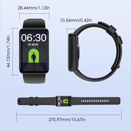 KEEPONFIT Fitness Tracker, 1.57" Touch Screen 3ATM Water Resistance, Activity Tracker with 100 Workout Modes Heart Rate/SpO2/Stress/Sleep Monitor for Men and Women, for Running, Cycling, Yoga (Black) 5