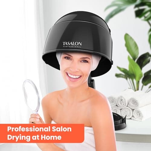 TASALON Portable Hooded Hair Dryer Bonnet, 1875W Height Adjustable Salon Home Hair Dryer with Hood, 3 Heating Settings - Black 7