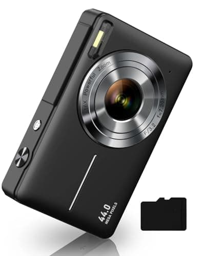 Digital Camera, FHD 1080P Digital Point and Shoot Camera with 16X Zoom Anti Shake, 32GB Card, Compact Small Camera for Boys Girls Kids, Black