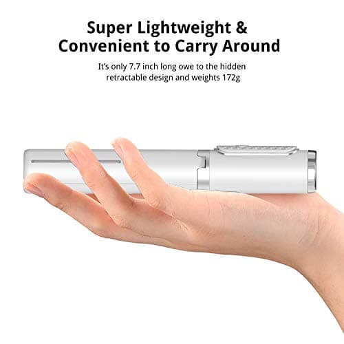 ATUMTEK Selfie Stick Tripod, 3-in-1 Extendable Aluminum Phone Tripod with Detachable Bluetooth Remote, Compatible with iPhone 17/16/15/14/13/12/11/11 Pro/XS Max/XR and Samsung Smartphones, White 5