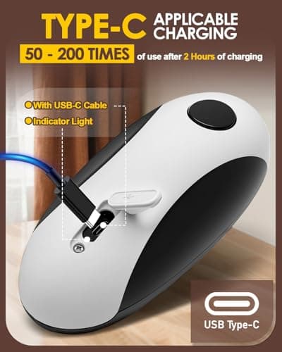 Rechargeable Automatic Can Opener, One-Touch Electric Can Opener with Smooth Edge, Hands-Free Can Opener for Seniors & Arthritis 5