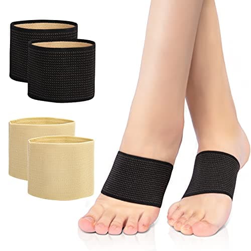 Arch support Sleeves, Plantar Fasciitis Brace Compression Bands (2 Pairs) For Fallen Arches, Flat Feet, Bone Spurs, High Arches, Flat Arches, Foot Pain Relief, Copper Infused Wrap Straps For Women