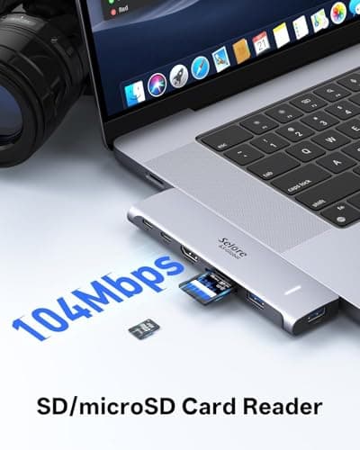 USB C Adapter HDMI Hub for MacBook Pro/Air M1 M2 M3 2024 2023 13" 15" 16",Mac USB Adapter 7-in-2, MacBook Accessories with HDMI,Thunderbolt 3, USB C and 2 A 3.0 Data Ports, microSD/SD Card Reader 7