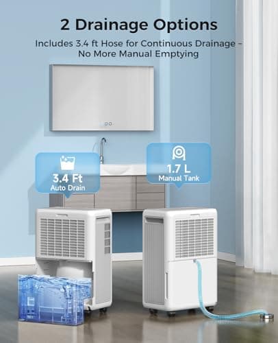 2000 Sq.ft Dehumidifier for Basement, Trazico 30 Pint Dehumidifiers for Home Large Room Bedroom Bathroom with Drain Hose, Intelligent Humidity Control, 3 Modes, 24H Timer, Auto Defrost, Grey 3