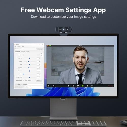 NexiGo 1080P 60FPS Webcam with Software Control and Microphone, AutoFocus, w/Privacy Cover, N680P Pro Computer Web Camera for Skype Zoom Teams, Mac PC Laptop Desktop 5