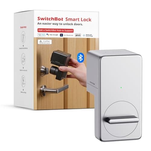 SwitchBot Smart Lock, Bluetooth Electronic Deadbolt, Keyless Entry Door Lock for Front Door, Compatible with WiFi Bridge (Sold Separately), Fits Your Existing Deadbolt,for Airbnbs Vacation Rentals