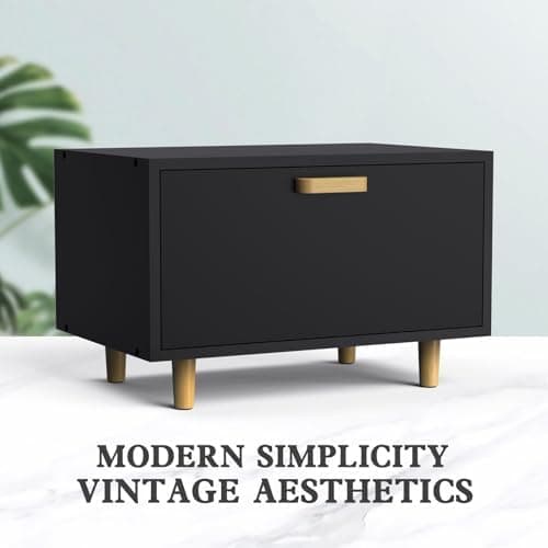 LOHASOK Bread Box for Kitchen Countertop Large Farmhouse Bread Container Bread Storage Bamboo Bread Holder Black 6