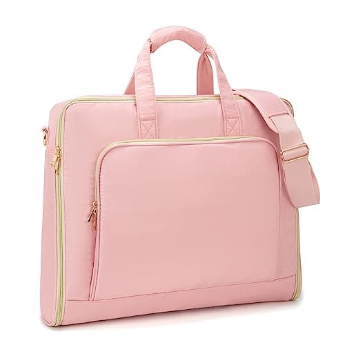 Garment Bag for Travel,Large Hanging Luggage Garment Bag Suit Bag with Adjustable Shoulder Strap Carry On Garment Bag Dress Bag for Women,Pink