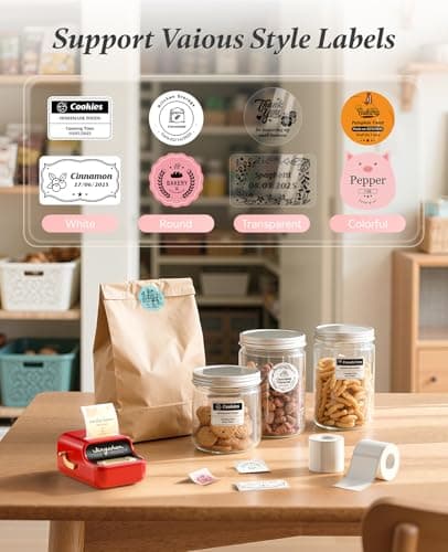 NIIMBOT B21 Label Printer,Bluetooth Thermal Label Maker,Ideal for Home Organization,Business,Ofice,50x30mm Labels,230Pcs(Red) 5