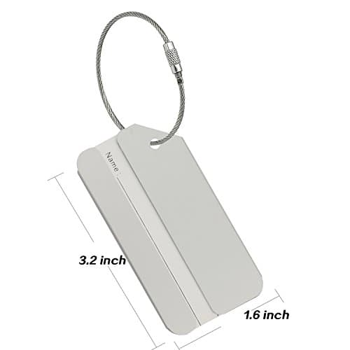 Aluminum Luggage Tags, Luggage Tag Holders for Travel Luggage Baggage Identifier by Ovener (2Pack Silver) 5