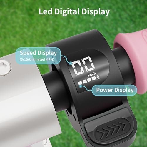 Electric Scooter for Kids Ages 6+, Bluetooth Music Speaker, 150w Hub Motor, Up to 10 mph, 60 mins Ride Time, Led Display, Colorful Lights, 4 Height Adjustable, Best Gift Ideas for Boys and Girls 7
