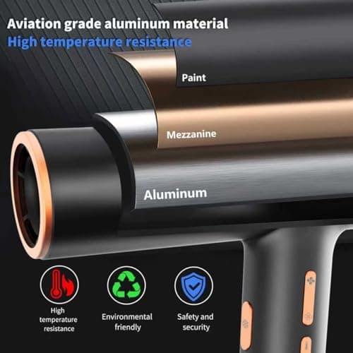 Hair Dryer, High Speed Ionic Blow Dryer with Brushless Motor for Fast Drying, Lightweight, Low Noise Compact Hair Blow Dryer, Hairdryer with 1 Magnetic Nozzle Attachments for Salon Home Travel 6