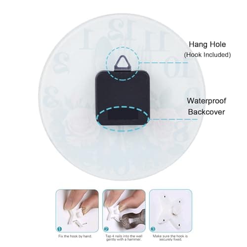 Horizent Kitchen Wall Clock,Wall Clock with Fork&Spoon Vintage Dial Decor for Kitchen Dining Room(8 Inch,Glass) 7