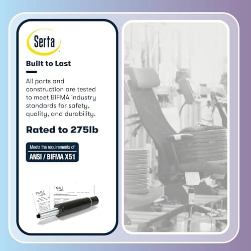 Serta Ergonomic Executive Office Chair Motion Technology Adjustable Mid Back Design with Lumbar Support, Light Gray Fabric 17