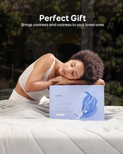 Kivik Ultra-Soft Cooling Comforter，Cooling Blanket Tech for Hot Sleepers，Silk Smooth & Breathable Lightweight Blanket (Light Grey, King Size（90''x104''）) 7