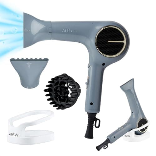 JMW Korean Professional Salon Hair Dryer AIR B with Diffuser & Dryer Stand 1600W - Light Weight, Powerful BLDC Motor, 100% Cool Wind Without Heat, Compact, Low Noise Blow Dryer for Home & Travel