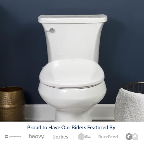 Bio Bidet BB500 Heated Electric Bidet Seat with Warm Water Wash, Night Light, Low Profile Design, Elongated 10