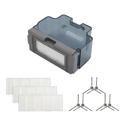 Robot Vacuum Replacements Parts Fit For Lefant M210/M213/M210b, For Okp K2 K2p K3 K4 K5 K2p Robot Vacuum Cleaner, Vacuum Dust Pan, Side Sweep Edge Brush HEPA Filter (Dustbin& Filter&Sweep-10pc)
