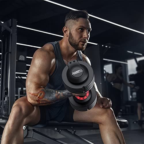 Adjustable Dumbbell 25LB 5 in 1 Single Dumbbell for Men and Women Options with Anti-Slip Metal Handle Adjust Weight Suitable for Full Body Workout Fitness 7