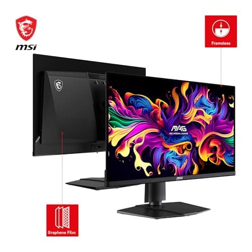 msi MAG 271QPX QD-OLED, 27 OLED Gaming Monitor, 2560 x 1440 (QHD), 0.03ms Response time, 360Hz, True Black HDR 400, HDMI, DP Port, USB Type C, Tilt, Height, Black 6