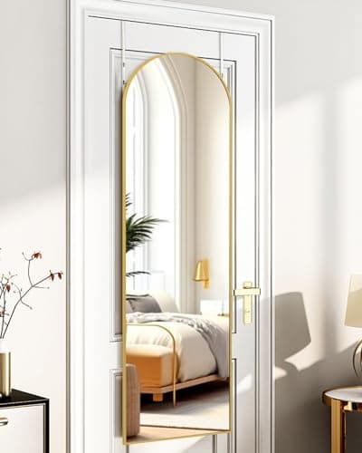 ITSRG Full Length Mirror Door Hanging, Door Mirror, Full Length Miiror, 48"x14" Bathroom Mirror, Long Mirror for Bedroom Living Room Locker Room (Gold)