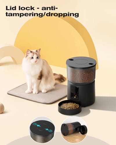 WiFi Automatic Cat Feeder: 2.4G/5G App Control Dog Food Dispenser - Auto Timer Cats Feeders - Smart Timed Feeding Supplies - Automated 3 Litter Puppy Electric - Multiple Animal - BEMOONY 6
