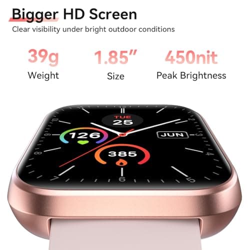 Smart Watches for Women, 1.85" HD Alexa Smart Watch for Android Phones & iPhones with Calls/Messages/Reminders, 3ATM 120+ Sport Modes Fitness Tracker Watch for Women with Heart Rate/Sleep/SpO2 Monitor 6