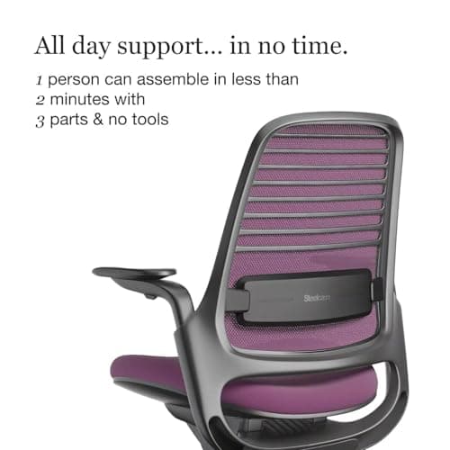 Steelcase Series 1 Office Chair - Ergonomic Work Chair with Wheels for Carpet - Helps Support Productivity - Weight-Activated Controls, Back & Arm Support - Easy Assembly - Concord 5
