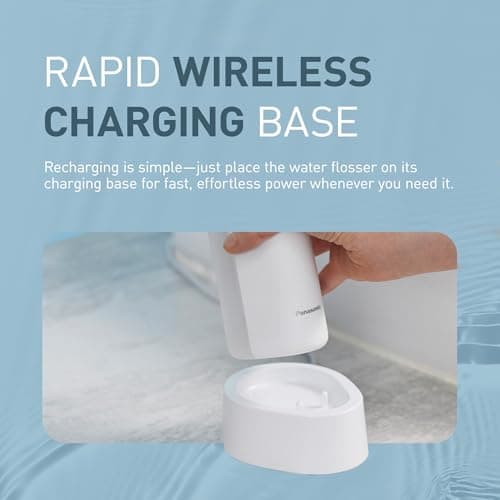 Panasonic Oral Irrigator, Cordless Water Flosser with Ultrasonic Cleaning, Dishwasher Safe Tank, EW-DJ66-W 6