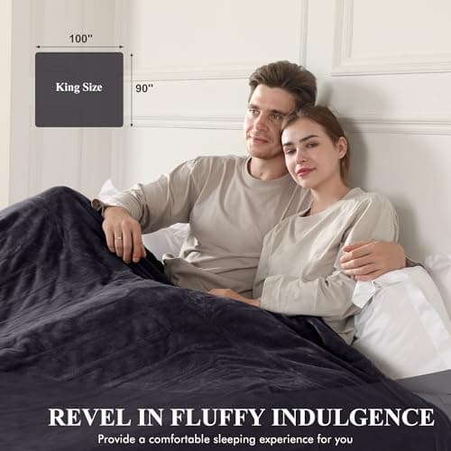 COZYTY Electric Blanket King Size, Super Soft Cozy Upgraded Flannel Heated Blanket Dual Control with 5 Heating Levels & 10 Hours Auto Off, Fast Heating & Overheat Protection, 100" x 90", Dark Gray 5