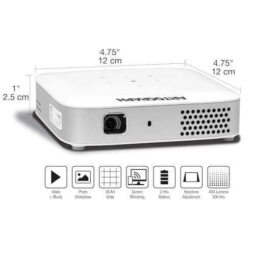 Artograph Smart HD Digital Art Projector with Focus Grid, Remote, Wi Fi and Case, Flare 500, White – Portable Mini Projector Screen System for Artists 3