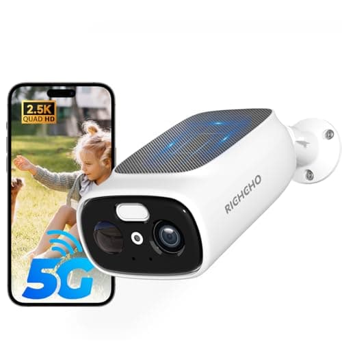 RICHCHO 2.4G/5G WiFi Camera for Home Security with Embedded Solar Panel, 2.5K Solar Security Camera Wireless Outdoor with Color Night Vision, 2-Way Talk, Siren,IP66, Cloud/SD, AI Detection, W/Alexa