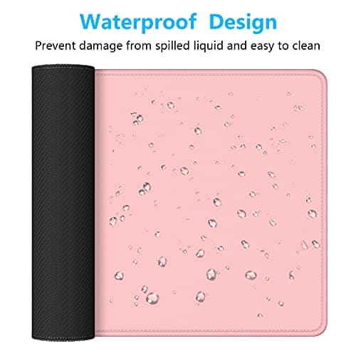 Dapesuom Large Mouse Pad, Extended Gaming Mouse Mat with Stitched Edges, Full Size Desk Mats with Non-Slip Base, Computer Big Desktop Keyboard Pad for Gamer, Laptop, Office, 23.6 x 11.8 in, Pink 6