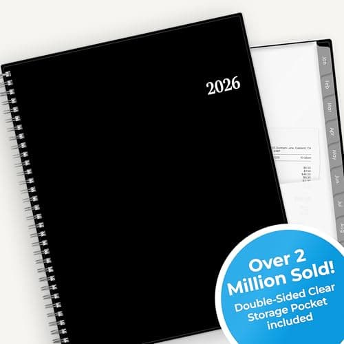 Blue Sky 2026 Weekly and Monthly Planner Calendar, Includes January 2026 - December 2026, 8.5" x 11", Flexible Cover, Wirebound, Laminated Tabs, Storage Pocket, Enterprise 6