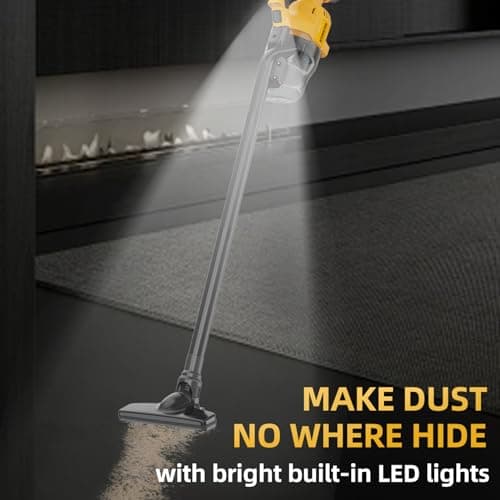 Cordless Vacuum for DE-Walt 20V Battery, 5-in-1 Handheld Electric Vacuum Cleaner with 500W Powerful Motor, 46 CFM Portable Hand Vacuum with HEPA Filter for Car, Carpets, Furniture (Tool Only) 9