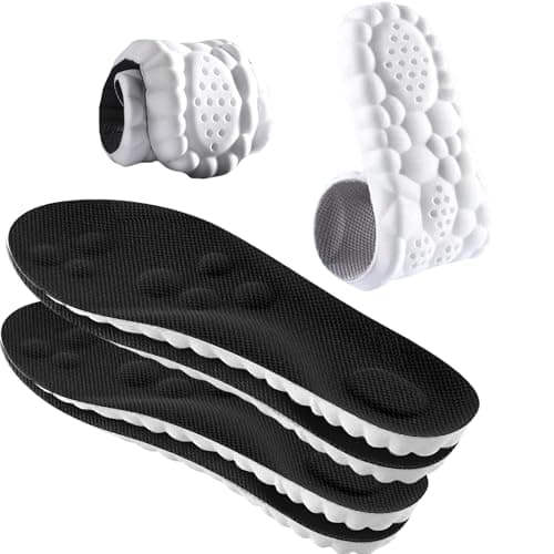 2 Pairs 4D Cloud Technology Insole - Super Soft Comfort Insoles, Soft Foot Protection Cloud Feeling Insole, U-Shape Memory Foam Insoles (Black, Men: US 8-11)