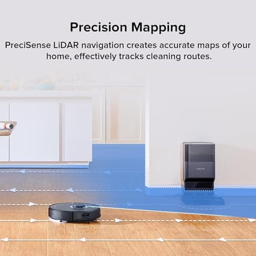 roborock Q7 Max+ Robot Vacuum and Mop with Auto-Empty Dock Pure, Hands-Free Cleaning for up to 7 Weeks, APP-Controlled Mopping, 4200Pa Suction, No-Mop&No-Go Zones, 180mins Runtime(Renewed) 5