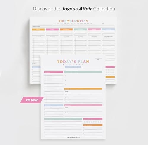 ThreeKin Weekly Planner - Premium 52-Sheet Tear-Off Notepad, 8.5 x 11 inches, Clean Colorful Design, Perfect for Work, School, Projects, and Entrepreneurs, Female & USA Owned Business 7