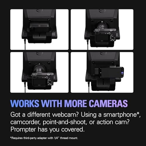Elgato Prompter – Teleprompter with Built-in Screen for YouTube, Twitch, Zoom and More, 1080 pixels, Supports DSLR/Webcam/Smartphone, Drag & Drop Monitor Display, Works with Mac/PC & Stream Deck 9