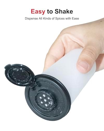 TooWoom Salt and Pepper Shakers with Moisture Proof Lids, Large Spice Dispenser for Sea Salt and Black Pepper, Plastic Salt Shakers for Kitchen, Camping, Travel, Picnic and Lunch Boxes 5