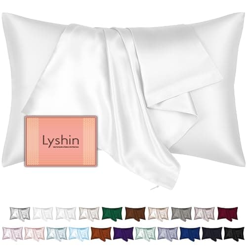 Mulberry Silk Pillow Cases Standard Size with Hidden Zipper, Ultra Smooth and Soft Breathable Cooling Silk Satin Pillowcase for Hair and Skin, Gifts for Women Men (Pure White, 20x26 Inches, 1 Pack)