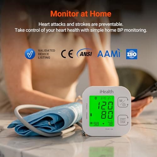 iHealth Track Smart Upper Arm Blood Pressure Monitor with Wide Range Cuff that fits Standard to Large Adult Arms, Bluetooth Compatible for iOS & Android Devices 8